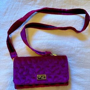 Elegant Velvet Purple Betsey Johnson Quilted Bag